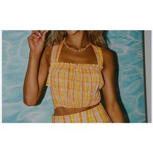 NWT pepper mayo sundown line top, gingham, spice check 4
